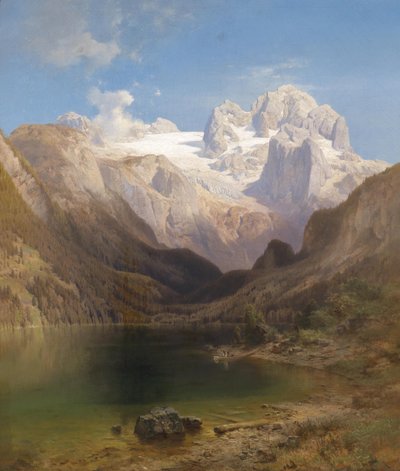 Vista do Gosausee para o Dachstein de Anton Hansch